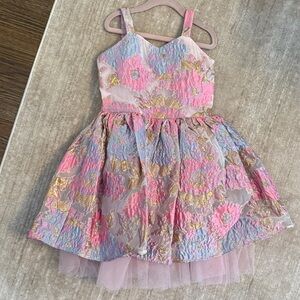 Floral Pink and Gold Dress